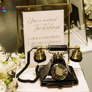 Téléphone vintage d'enregistrement LEDA noir, téléphone audio pour livre d'or, <span class=keywords><strong>carte</strong></span> <span class=keywords><strong>SIM</strong></span>, téléphone antique pour événements, décoration de fête - Product Image 1