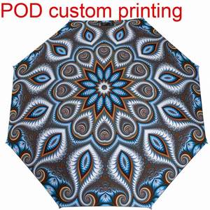 Nouveau parapluie pliable haute efficacité UPF50+ avec poignée dissimulée, protection UV personnalisée, contrôle manuel, pour adultes, protection contre la pluie et le soleil - Product Image 4