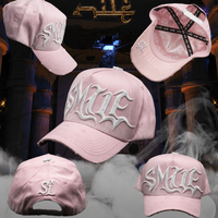 Casquettes de baseball Oxford 5 panneaux en velours éponge noir cristal personnalisées OEM, ajustables, style A-Frame, croix Anubis, Rebel Hats