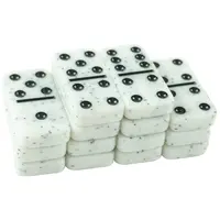Conjunto de seis dominoes de decoração, conjunto personalizado com 6 dominoes de cor preta, efeito de mármore, 28 peças, fabricação dominó para jogos de mesa