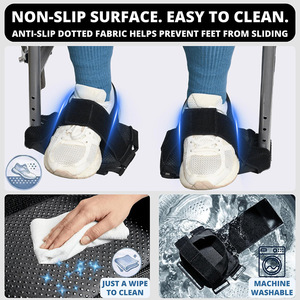 Correas de fijación para reposapiés de silla de ruedas Xiaoxi, cubiertas antideslizantes negras para pies, para personas mayores, ayudas para caminar y rehabilitación - Product Image 4
