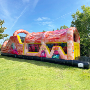 Castillo inflable comercial gigante para exteriores con obstáculos, pista de obstáculos inflable, combo inflable para niños. - Product Image 1