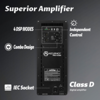 Pour 618B 700W RMS 1800W de crête 8 Ohm, caisson amplifié actif en bois de 15 pouces pour systèmes audio surround