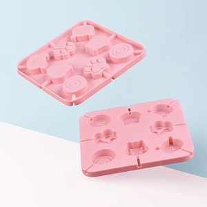 Molde de silicona de 8 cavidades con forma de hipopótamo, pata de oso, corazón, caramelo, piruleta, para decoración, fondant, molde 3D. - Product Image 3