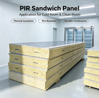 Panneaux sandwich PIR de qualité B1 à haute isolation pour mur ou toit de chambre froide, panneau isolant pour entrepôt résistant à l'humidité