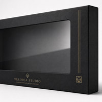 Caja de Cartón para Envíos Personalizada al por Mayor, con Ventana Transparente de PVC, Grabado en Relieve, Duradera, Reciclable, Moderna y Elegante, para Regalos de Cuidado de la Piel