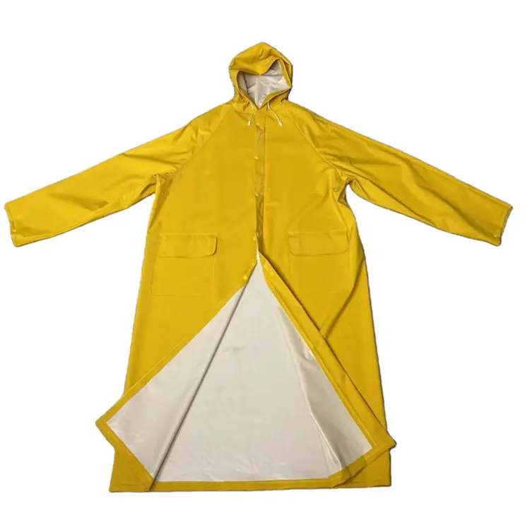 PVC polyester Adult Raincoat Custom printed rain coat Waterproof Rainwear Reusable hiking heavy duty rain poncho