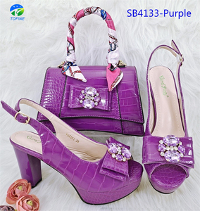 Scarpe 2024 <span class=keywords><strong>Chic</strong></span> e set di borse con tacco alto con plateau che abbinano borsa di alta qualità per signora - Product Image 5