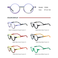 Monture de lunettes ronde en acétate, design unisexe, forme visage diamant, style punk, compatible avec le gaming