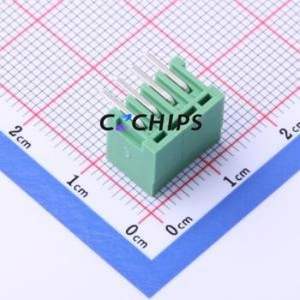 DB2ERC-2.54-4P-GN Plug-in Terminal Block Bent Lead Through Hole,P=2.54mm Board-to-Board / Socket - Closed 1x4P 2.54mm Green - Product Image 2