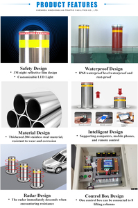 Điều khiển từ xa Radar thám tử tự động thủy lực thép không gỉ nâng cột giao thông hàng rào chống va chạm đường bollard - Product Image 3