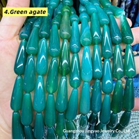 Perles en vrac en forme de goutte d'eau 10*30mm, modèle FDZ, en pierre naturelle, cristal d'agate, vente chaude Guangzhou Jingyao Foreign Trade