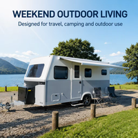 Vente en gros de camping-cars populaires OEM, mobiles, faciles à déplacer, design moderne, structure en acier inoxydable, étanche, pour l'extérieur, 4 personnes
