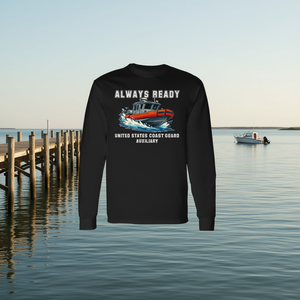 Camiseta de manga larga de la Guardia Costera de los Estados Unidos con diseño de barco Always Ready - Product Image 3
