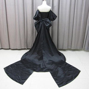 Robes de soirée vintage en soie noire, robes de soirée longues sirène pour femmes Mz0033 - Product Image 4