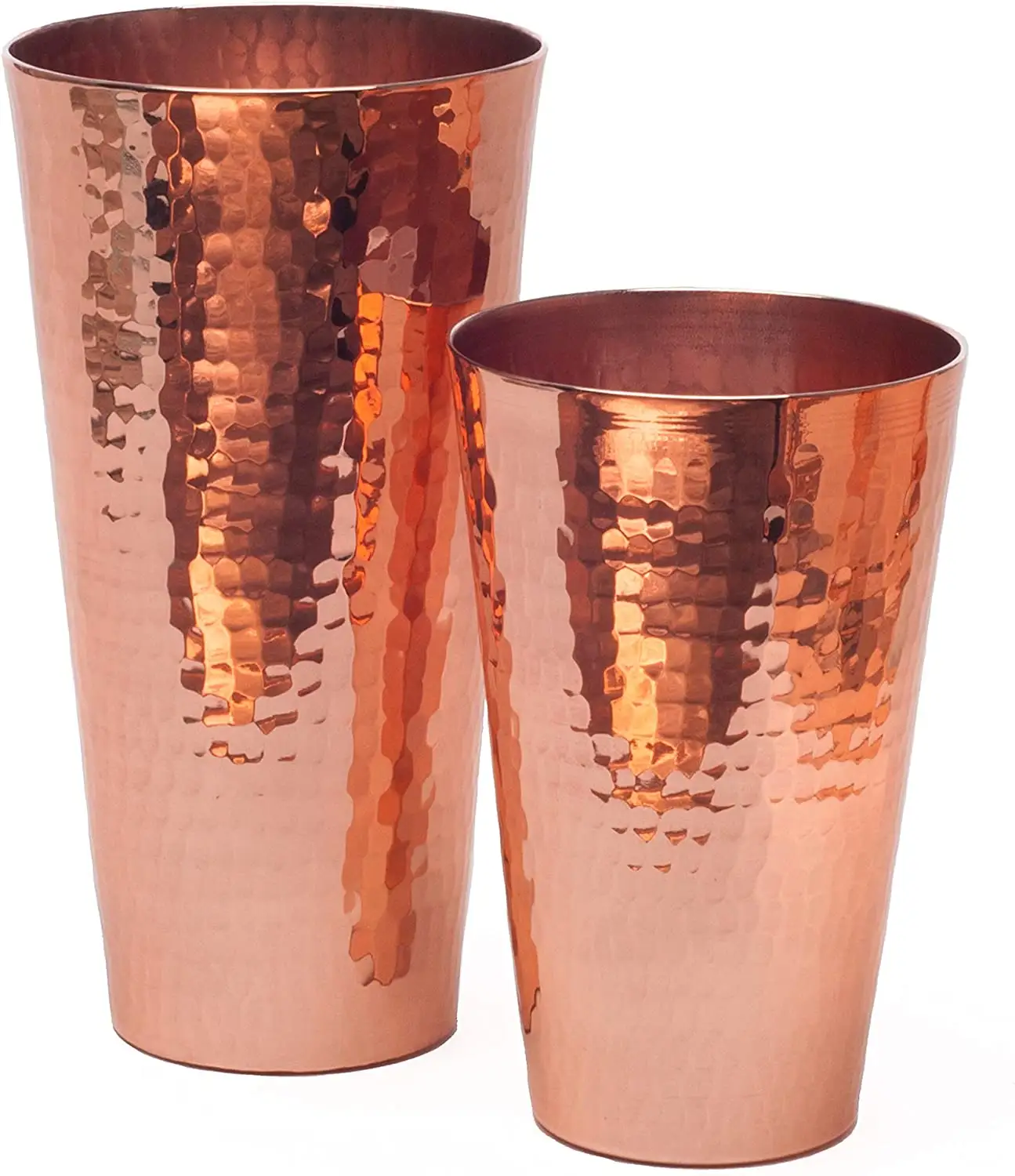 Georgia Moon Girvan Glamis Solid Copper Heavy Gauge Hand Hammered 18 ounce and 30 ounce Copper Cups Copper Boston Shaker Set