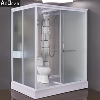 Salle de bain tout-en-un de luxe, unité de salle de bain préfabriquée modulaire pour hôtel, avec toilettes et lavabo