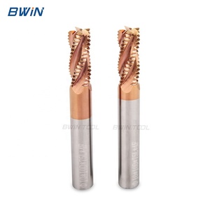 Fraise à dégrossir à 4 dents en carbure monobloc HRC55 à pas fin, revêtement TiSiN, pour usinage intensif de l'acier sur CNC - Product Image 3
