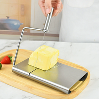 Trancheuse à fromage en acier inoxydable Planche à découper Coupe-beurre Trancheuse Gadget de cuisine