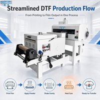Neuer 40cm Halbautomatischer DTF-Drucker mit 2 XP600 Druckköpfen, Automatischer Pulverschüttler, PET-Film-Transferdruckmaschine, 1 Jahr Garantie
