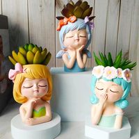 Nouvelle jardinière tête mignonne pour succulentes, cactus, bonsaïs, avec drainage, design Art Déco, pour usage intérieur, décoration, cadeau