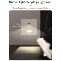 Kit d'éclairage LED encastré intelligent à détecteur de mouvement pour escalier, en aluminium, carré, pour couloir, chambre et escalier