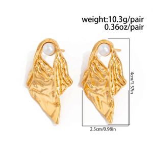 Pendientes de Botón Geométricos Irregulares con Incrustaciones Vintage Elegantes, Joyería de Moda Unisex, Accesorios para Fiestas, Aleación de Zinc - Product Image 2