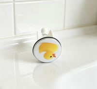 HONGDELI Tapón de Desagüe Universal de 4 cm para Lavabo, Cromado, Popular en Europa, Filtro y Cubierta para Desagüe de Baño