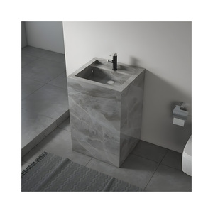 <span class=keywords><strong>Lavabo</strong></span> integrado impermeable fácil de limpiar con acabado elegante de piedra sinterizada - Product Image 6