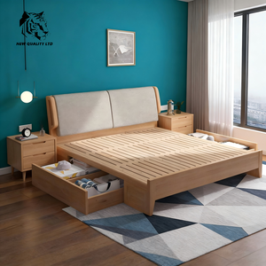 Fabricante chino, precio económico, personalizable, MOQ bajo, nuevo estilo, ecológico, nuevo diseño, muebles para el hogar, cama tapizada de madera maciza - Product Image 4