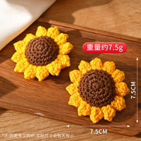 Fleur de tournesol en fil tricotée à la main, fleur artificielle, fleur tricotée pour la saison des diplômes, accessoires DIY