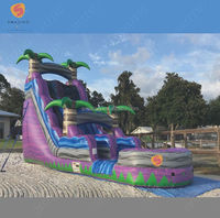 Les toboggans gonflables de qualité commerciale gonflent la piscine de toboggan gonflable pour les enfants adultes toboggan gonflable de palmier