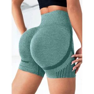 Shorts de sport pour femmes, sans couture, taille haute, ajustés, effet galbant fessier, séchage rapide, haute intensité, pour le yoga et le fitness - Product Image 5