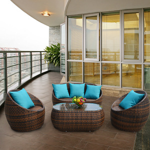 Muebles de jardín Conjunto de bistró redondo Silla de mimbre de ocio Venta caliente Juego de sofás de ratán de hierro para exteriores - Product Image 4