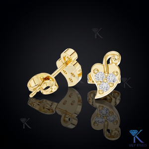 Lab Grown Diamond Abstract Leaf Scroll Luxury Stud <b>Earrings</b> 18K <b>Solid</b> Gold 3 Stone Cluster Fine Women Jewelry Wedding Party - Product Image 1
