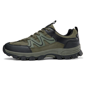 Chaussures de randonnée pour hommes, bout rond, doublure en maille, semelle extérieure en caoutchouc, respirantes, toutes saisons, chaussures de marche en plein air, coupe basse, grande taille - Product Image 5
