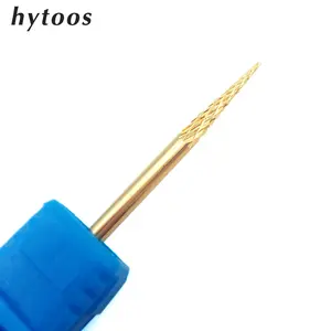 HYTOOS Spear Gold Carbide Nagel bohrer 3/32 "Rotary Burr Maniküre Bits Elektrisches Nagel bohr zubehör Nagel werkzeuge