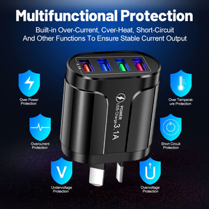 Chargeur rapide <span class=keywords><strong>USB</strong></span> australien prise AU chargeur rapide téléphone portable 3.1A plusieurs 4 ports <span class=keywords><strong>USB</strong></span> adaptateur de voyage chargeur mural - Product Image 3