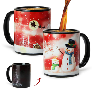 Tazas de Cerámica Mágicas con Diseño de Copos de Nieve y Cielo Estrellado, Sensibles al Calor y que Cambian de Color, Personalizadas para Supermercados, Venta al por Mayor - Product Image 1