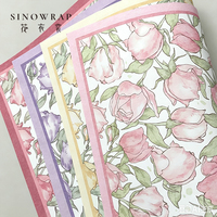 Papier d'emballage pour fleurs SINOWRAP à motif de roses, emballage mat pour bouquet, 38x50cm, emballage floral minimaliste de luxe pour fleuriste, cadeau