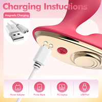 Tragbarer Slip-Vibrator mit Magnetclip, Klopf- und Vibrationsfunktion, Doppelstimulation für G-Punkt und Klitoris, USB-Aufladbar, Wasserdicht