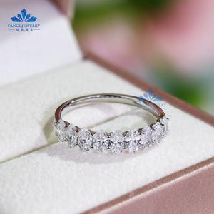 Nouvelle bague de fiançailles en or blanc 14 carats avec diamant moissanite 3x5 mm, cadeau pour femme, 2025 - Product Image 6