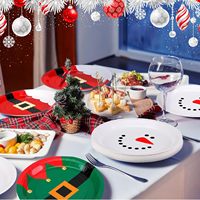 Assiettes en papier de Noël imprimées en sérigraphie 4 couleurs Xuece, lot de 100 pièces, 9 pouces, vaisselle jetable pour fêtes de fin d'année