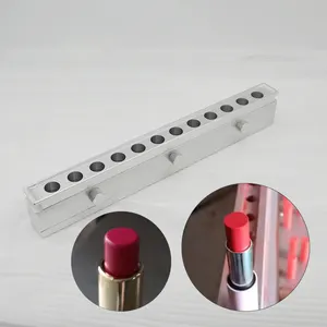 Custom 12 Cavities Lipstick Molds With Logo Round Flat Tip Top Foundation Cheek Chubby Stick Mould Lip Balm Aluminum Tube