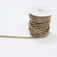 Applique de garniture de couture en diamant Chaînes de strass en cristal élégantes pour décoration de vêtements et de chaussures Décoration de robe à coudre