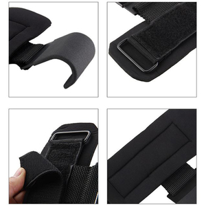 Ganchos de levantamiento de pesas de protección para gimnasio Fitness con muñequeras de neopreno ajustables acolchadas gruesas - Product Image 5