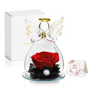 Rose éternelle en verre, cadeau de la Saint-Valentin, fleur d'amour, boîte de fleurs, vente en gros de fleurs préservées, boîte cadeau rose éternelle - Product Image 1