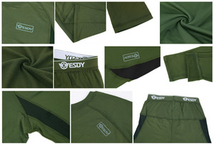 Khaki ESDY Men's Outdoor Sports Breathable Eco-Friendly Thermal Underwear Set 2-Piece Winter Cycling <strong>Base</strong> <strong>Layer</strong> - Product Image 6