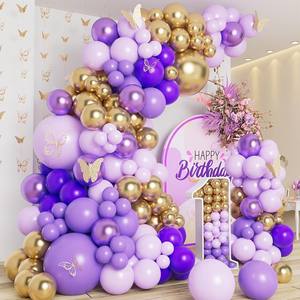 Guirnaldas <span class=keywords><strong>de</strong></span> <span class=keywords><strong>Globos</strong></span> <span class=keywords><strong>de</strong></span> Látex Brillantes en Color Cromo Dorado y Morado <span class=keywords><strong>para</strong></span> Decoración <span class=keywords><strong>de</strong></span> <span class=keywords><strong>Cumpleaños</strong></span> <span class=keywords><strong>de</strong></span> Personas Mayores - Product Image 1