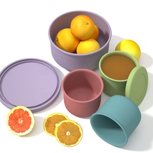 Boîte à lunch en silicone sans BPA, personnalisable en gros, compatible micro-ondes, chauffable, anti-fuite, grande capacité pour la conservation des aliments frais des enfants en extérieur - Product Image 1